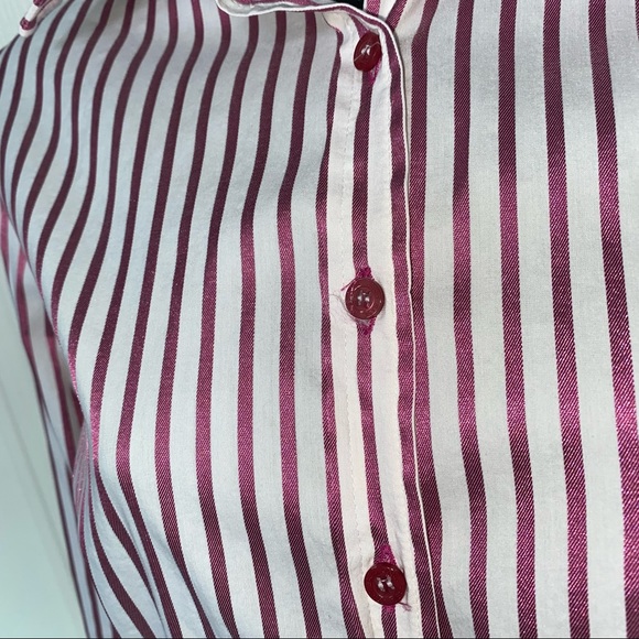 Zara Metallic Pink Stripe Dress Shirt - Picture 5 of 11